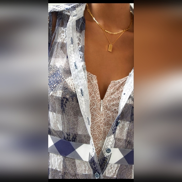 Anthropologie X In Earnest Gingham Lace Dress - Picture 9 of 11